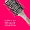 imageConair Ceramic and Wood Round Hair Brush with Vented Barrel Mixed Boar Bristles Large Barrel for Smooth Shiny Blowouts Off White