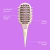 imageConair Curl Define Pro Detangler Brush for Curly Hair DualVent Design with Continuous Grooves Mixed Bristles for FrizzFree Detangling Smoothing and Curl Definition Hot PinkIvory