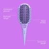 imageConair Curl Define Pro Detangler Brush for Curly Hair DualVent Design with Continuous Grooves Mixed Bristles for FrizzFree Detangling Smoothing and Curl Definition Hot PinkPurple Pulse