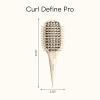 imageConair Curl Define Pro Detangler Brush for Curly Hair DualVent Design with Continuous Grooves Mixed Bristles for FrizzFree Detangling Smoothing and Curl Definition Hot PinkIvory