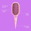 imageConair Curl Define Pro Detangler Brush for Curly Hair DualVent Design with Continuous Grooves Mixed Bristles for FrizzFree Detangling Smoothing and Curl Definition Hot PinkBlush Pink