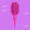 imageConair Curl Define Pro Detangler Brush for Curly Hair DualVent Design with Continuous Grooves Mixed Bristles for FrizzFree Detangling Smoothing and Curl Definition Hot PinkPink