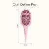 imageConair Curl Define Pro Detangler Brush for Curly Hair DualVent Design with Continuous Grooves Mixed Bristles for FrizzFree Detangling Smoothing and Curl Definition Hot PinkBlush Pink
