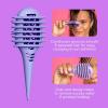 imageConair Curl Define Pro Mini Detangler Brush for Tight Curls DualVent Design Curl Defining Brush with Continuous Grooves Mixed Bristles for FrizzFree Detangling Smoothing and Definition PinkPurple