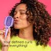 imageConair Curl Define Pro Mini Detangler Brush for Tight Curls DualVent Design Curl Defining Brush with Continuous Grooves Mixed Bristles for FrizzFree Detangling Smoothing and Definition PinkPurple