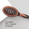 imageConair Quick BlowDry Pro Vented Copper Pin Cushion Brush StaticReducing Blow Dry Brush with CopperCoated Metal Pins Flexible Vented Cushion Hairbrush for Smoothing All Hair Types