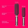 imageConair Salon Results 6Piece Hairbrush Set  Travel Hair Brush  Hairbrushes for All Hair Types  curly hair brush  hairbrush  detangler brush  3 Travel size  3 Fullsize Brushes Black