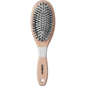 imageCONAIR Ceramic Wood Nylon amp Boar Bristle Cushion Hair Brush hairbrush for women reduce frizz and add shine natural wood handle for all hair types