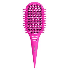 imageConair Curl Define Pro Detangler Brush for Curly Hair DualVent Design with Continuous Grooves Mixed Bristles for FrizzFree Detangling Smoothing and Curl Definition Hot PinkPink