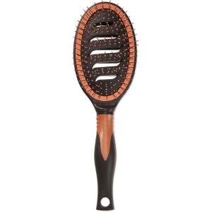 imageConair Quick BlowDry Pro Vented Copper Pin Cushion Brush StaticReducing Blow Dry Brush with CopperCoated Metal Pins Flexible Vented Cushion Hairbrush for Smoothing All Hair Types