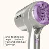 imageInfiniti PRO CONAIR Digital Hair Dryer Lightweight Ionic Blow Dryer wDiffuser for Reducing Frizz amp Defining Curls Includes Diffuser Thermal Concentrator AntiFlyaway Attachment Silver amp Purple