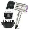 imageInfiniti PRO CONAIR Digital Hair Dryer Lightweight Ionic Blow Dryer wDiffuser for Reducing Frizz amp Defining Curls Includes Diffuser Thermal Concentrator AntiFlyaway Attachment Silver amp Purple