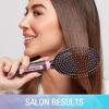 imageConair Salon Results 3Pack Hair Brushes Detangling Hair Brush for Men and Women For All Hair Types Metal Bristles and Cushion Base BlackBlush Pink