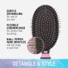 imageConair Salon Results 3Pack Hair Brushes Detangling Hair Brush for Men and Women For All Hair Types Metal Bristles and Cushion Base BlackBlush Pink