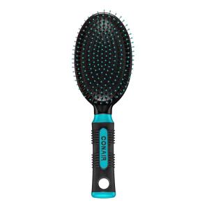 imageConair Salon Results 3Pack Hair Brushes Detangling Hair Brush for Men and Women For All Hair Types Metal Bristles and Cushion Base BlackTeal
