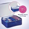 imageConair 5 Piece Toiletry and Cosmetic Bag Set Under 30 Includes 1 Large Weekender Bag and 4 Organizer Bags in Blue Swirl Prints Pack of 2Blue Palm