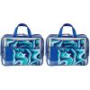 imageConair 5 Piece Toiletry and Cosmetic Bag Set Under 30 Includes 1 Large Weekender Bag and 4 Organizer Bags in Blue Swirl Prints Pack of 2Blue Swirl