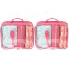imageConair 5 Piece Toiletry and Cosmetic Bag Set Under 30 Includes 1 Large Weekender Bag and 4 Organizer Bags in Blue Swirl Prints Pack of 2Pink  Daisy Print