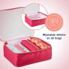 imageConair 5 Piece Toiletry and Cosmetic Bag Set Under 30 Includes 1 Large Weekender Bag and 4 Organizer Bags in Blue Swirl Prints Pack of 2Pink  Daisy Print