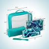 imageConair 5 Piece Toiletry and Cosmetic Bag Set Under 30 Includes 1 Large Weekender Bag and 4 Organizer Bags in Blue Swirl Prints Pack of 2Teal Palm
