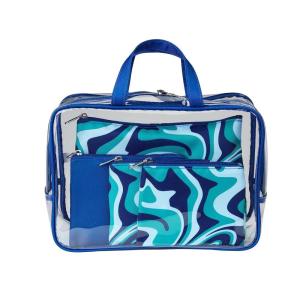 imageConair 5 Piece Toiletry and Cosmetic Bag Set Under 30 Includes 1 Large Weekender Bag and 4 Organizer Bags in Blue Swirl Prints Pack of 2Blue Swirl
