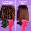image:imageConair Cake Pop Hair Dryer with Diffuser amp Concentrator Attachments Blow Dryer Hair Dryers for Women Tourmaline Ceramic Technology 3 Heat2 Speed Settings Compact Hair Dryer wConcentrator PinkPink