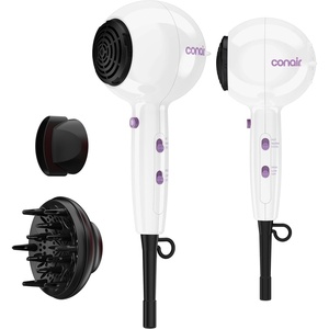 image:imageConair Cake Pop Hair Dryer with Diffuser amp Concentrator Attachments Blow Dryer Hair Dryers for Women Tourmaline Ceramic Technology 3 Heat2 Speed Settings Compact Hair Dryer wConcentrator PinkWhite