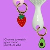 image:imageConair Beyond Gentle Mini Hair Brush Set with Strawberry amp Avocado Charms 2Pack Detangling Brushes for Wet amp Dry Hair Soft Flexible Bristles Vented Brush Compact Travel Size