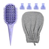 image:imageConair Curl Care Essentials Kit CurlDefining Brush for Loose Curls DualSided CurlDefining Mitt 4 Root Lifting Clips Hairbrush Set for Long Hair Styling Purple