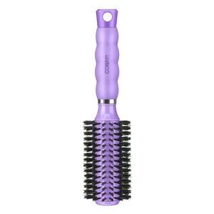 image:imageConair Hair Brush with Boar Bristle Gel Grips Round Medium Colors May Vary