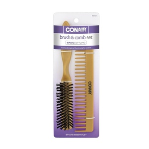 image:imageConair Simulated Wood Thumb Grip Nylon Volume Comb Set