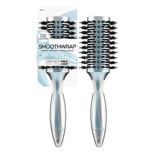 image:imageInfinitiPro by Conair Hairbrush Porcupine Round Brush Detangler Brush Helps Reduce Frizz and Add Volume Smoothwrap Series in Icy Blue Pack of 1