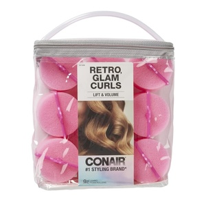 image:imageConair Foam Hair Rollers Heatless curls  Foam Rollers  Hair Rollers  Loose Hair Curlers in Assorted Sizes  8 Count wstorage casePink