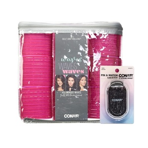 image:imageConair Self Grip Extra Large Hair Rollers 9 Pack With Storage Bag And 75ct Black Bobby Pins