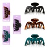 image:imageConair 3Pack Assorted Flexi Teeth Claw Clips Hair Clips for Women Inner Teeth Flex for Tighter Hold Claw Clips for Women Ideal for All Hair Types Tortoise Pattern Teal and Black
