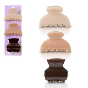 image:imageConair Luxe Assorted Claw Clips 3PK Hair Clips for Women Cute Hair Clips Cute Claw Clips Strong Hold for All Hair Types Durable Thick Plastic with GoldTone Hinge Neutral Matte Black