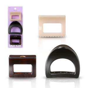image:imageConair Luxe Claw Clips 3PK Durable Thick Plastic Hair Clips for Women Cute Claw Clips All Hair Types Secures Hair Fast GoldTone Hinge Solid Neutral amp Matte Tort