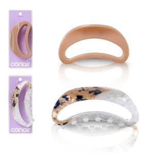 image:imageConair Luxe Large OpenCenter Claw Clips 2PK Strong Hold Hair Clips for Women Modern Cute Hair ClipsCute Claw Clips Lightweight amp Durable All Hair Types Neutral Solid amp Tortoise Finish