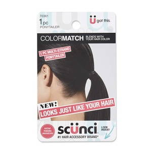 image:imageScunci Color Match MultiStrand Spandex Ponytailer Blends Perfectly with Blonde HairBlack