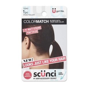 image:imageScunci Color Match MultiStrand Spandex Ponytailer Blends Perfectly with Blonde HairBrown