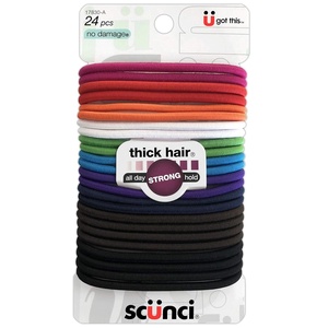 image:imageScunci No Damage Effortless Beauty Thick Hair Elastics 24CountBright
