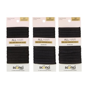 image:imageScunci by Conair 36PC Hosiery Hair Ties Stretch Hair Elastics SoftTouch Hair Ties No Damage Black