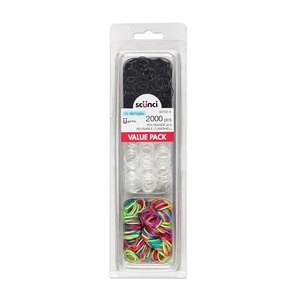 image:imageScunci by Conair No Damage Assorted Sizes Elastics for Women and Men Elastic Hair Ties with No Damage in Black 36 PackBlack  Clear  Multicolor