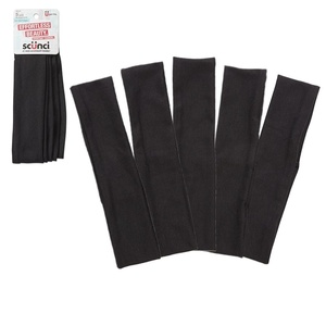 image:imageScunci by Conair Soft Stretchable Headbands accessories for women  mens headband  running headband Black 5 Count