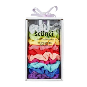 image:imageScunci by Conair Teen Girl Holiday Gift Set Christmas Stocking Stuffer Gift Box Under 20 Includes 10 Scrunchies in Icy Blue ShadesBright Rainbow