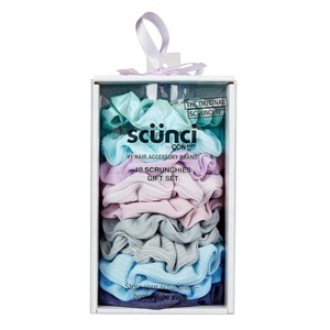 image:imageScunci by Conair Teen Girl Holiday Gift Set Christmas Stocking Stuffer Gift Box Under 20 Includes 10 Scrunchies in Icy Blue ShadesIcy Blue