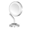 image:imageConair DoubleSided Battery Operated Lighted Makeup Mirror  Lighted Vanity Makeup Mirror with LED Lights 1x  5x Magnification Polished Chrome FinishPolished Chrome Finish
