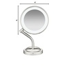image:imageConair DoubleSided Battery Operated Lighted Makeup Mirror  Lighted Vanity Makeup Mirror with LED Lights 1x  5x Magnification Polished Chrome FinishSatin Nickel Finish
