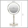 image:imageConair Reflections DoubleSided LED Lighted Tabletop Mount Vanity Makeup Mirror 1x10x magnification Satin Nickel