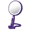 image:imageConair Plastic DoubleSided Lighted Makeup Mirror  Lighted Vanity Makeup Mirror with LED Lights 1x3x magnification White compact  great for travelPurple